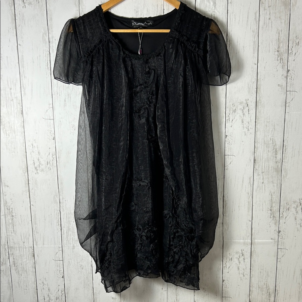 Pretty Angel Black Midi Dress